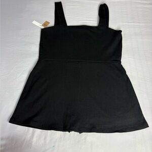 PINK Victoria's Secret Black Ribbed Tank Top